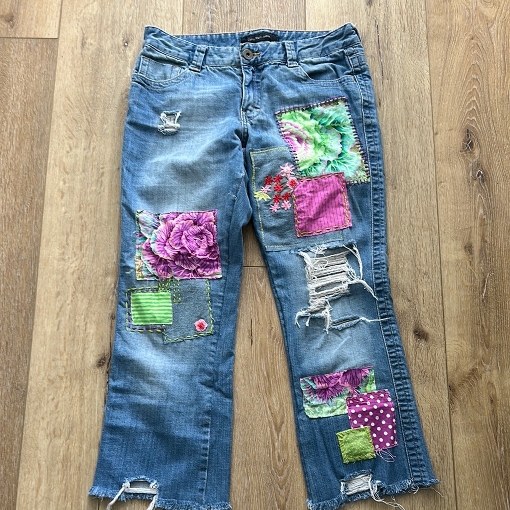 Upcycled Calvin Klein Patchwork Distressed Women'… - image 1